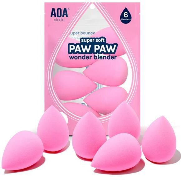 AOA Makeup Sponge Set Wonder Blender Latex Free Soft Beauty Blender Set of 6 - Picture 1 of 8